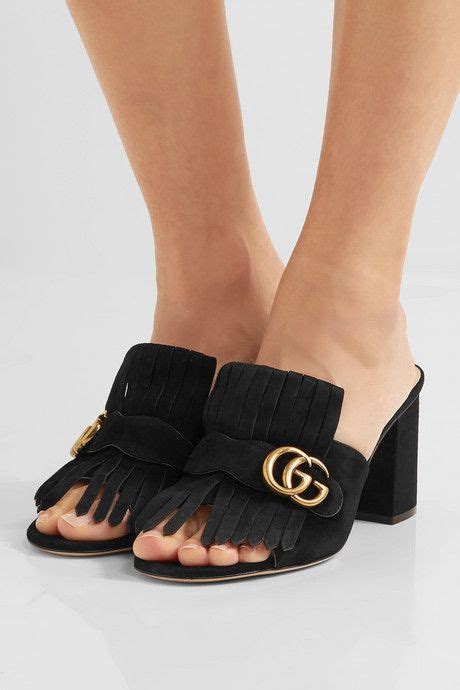 women gucci mule|Gucci suede mules.